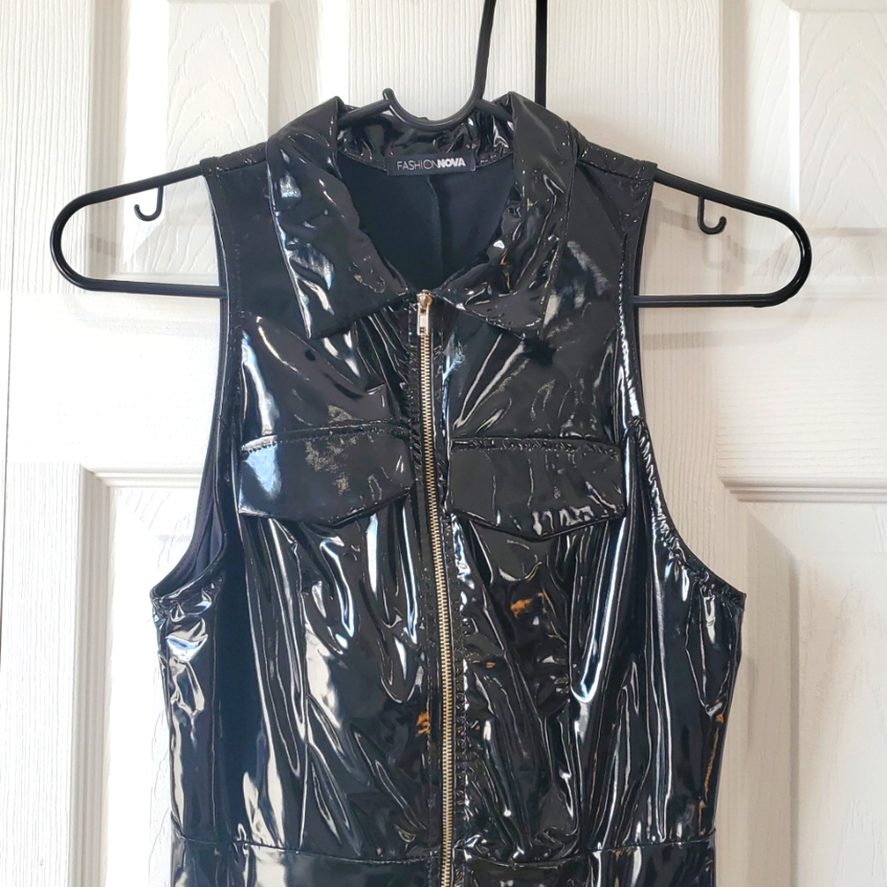 Black Latex Jumpsuit